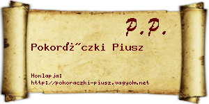 Pokoráczki Piusz névjegykártya